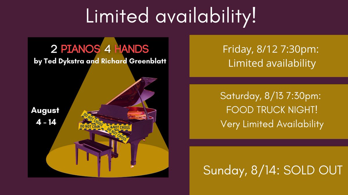 This is the FINAL WEEKEND of 2 PIANOS 4 HANDS! Do you have your tickets? app.arts-people.com/index.php?show… #peterboroughnh #monadnockregion #tickets