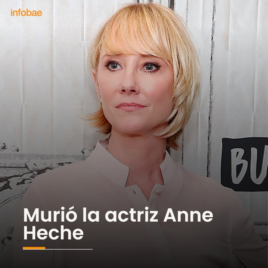 infobae's tweet photo. Murió la actriz Anne Heche https://t.co/y6dt2NbIQU https://t.co/a0pAC1LP4u