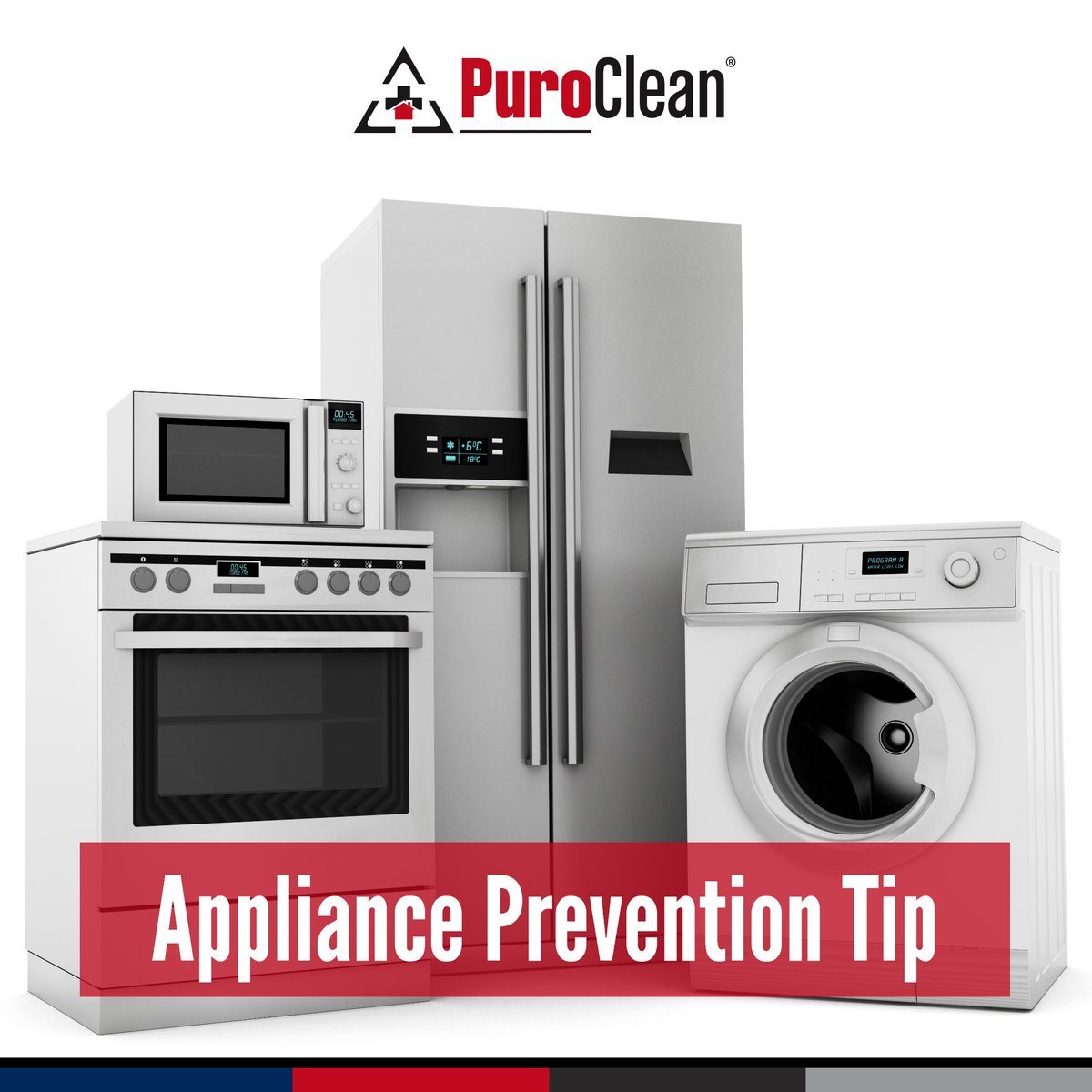 PuroCleanWPB's tweet photo. Home appliances--defective or otherwise--caused 150,000 fires annually over the last decade. To avoid a fire, be aware of recalls or register your appliance with the manufacturer.

#HomeTips #HomeMaintenance #PuroClean https://t.co/RI8czwzCD5
