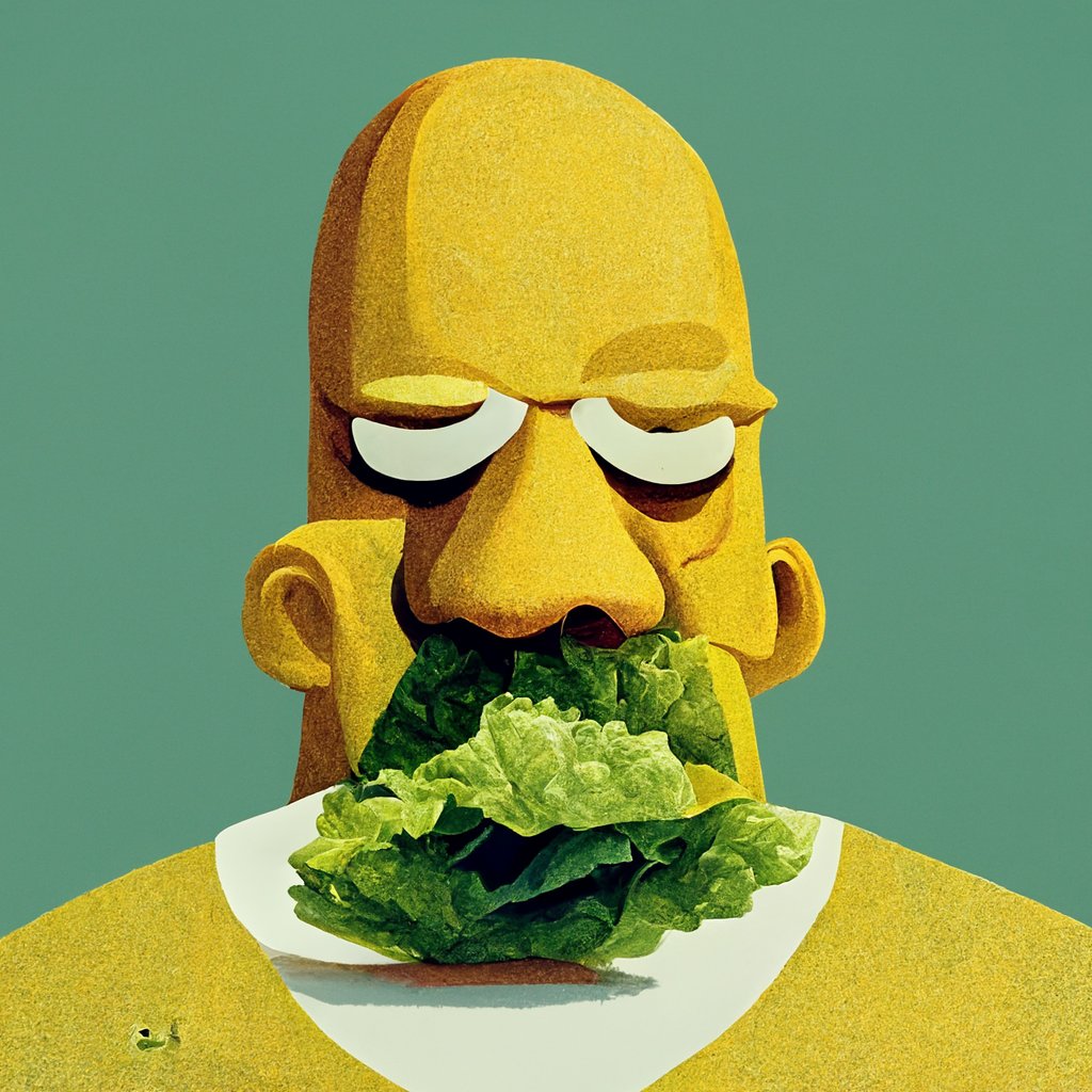 Just playing with the AI, Homer Simpsons and lettuce are definitely an abstract concept