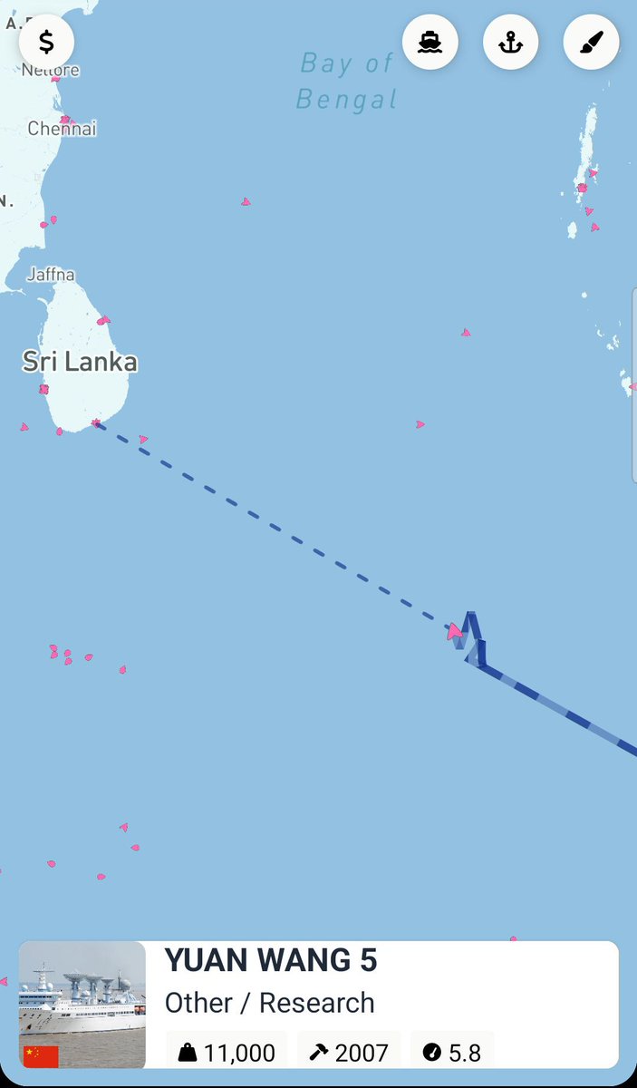 DfIlite's tweet photo. If #YuanWang5 goes like this, it will take 1 year or so to reach SriLanka 🤣🤣 https://t.co/Vc4wDwyHm1