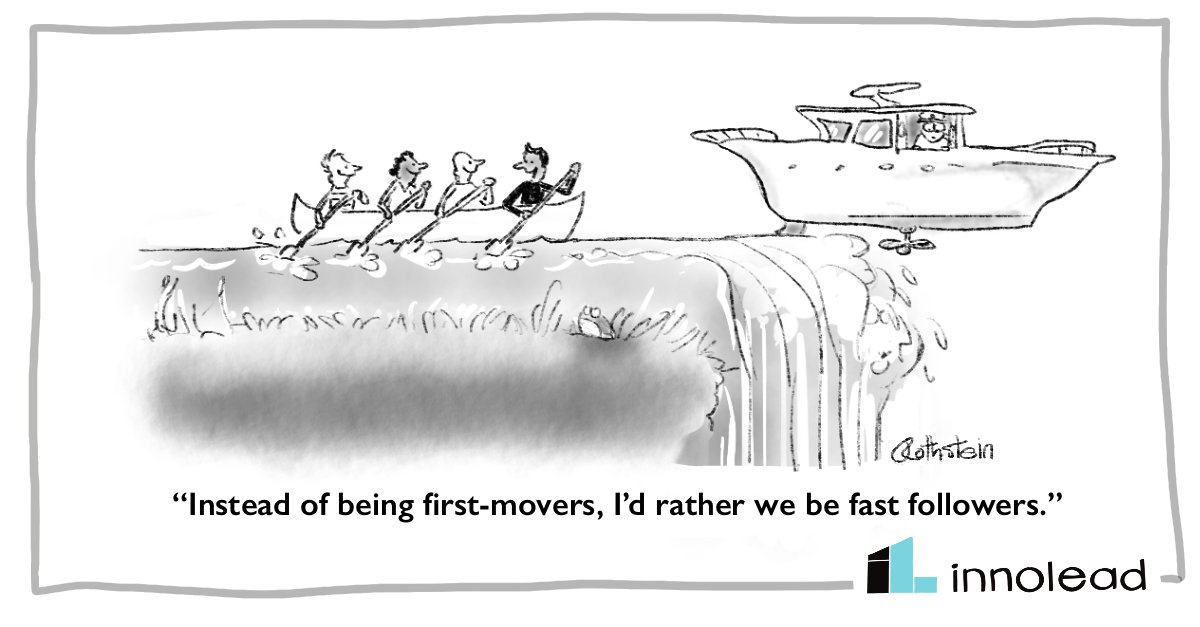 InnoLead's tweet photo. When you’re trying to make change happen inside an organization that loves the status quo, you can’t take yourself too seriously. Find more cartoons here: https://t.co/rlzb1RuKLY #InnoLead #innovation #corporateinnovation #customercentric #innovators #strategy #corporatestrategy https://t.co/JFaOoaPnvD