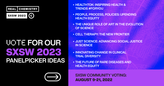 StrategySean's tweet image. Vote up for @RealChemistry_’s panels to be back at #SXSW 2023! If it’s anything like last year, we’ll be bringing industry innovators, engaging conversation and an inspiring look at where our industry is going next. #RealChemSXSW #PanelPicker bit.ly/3JSxXOx