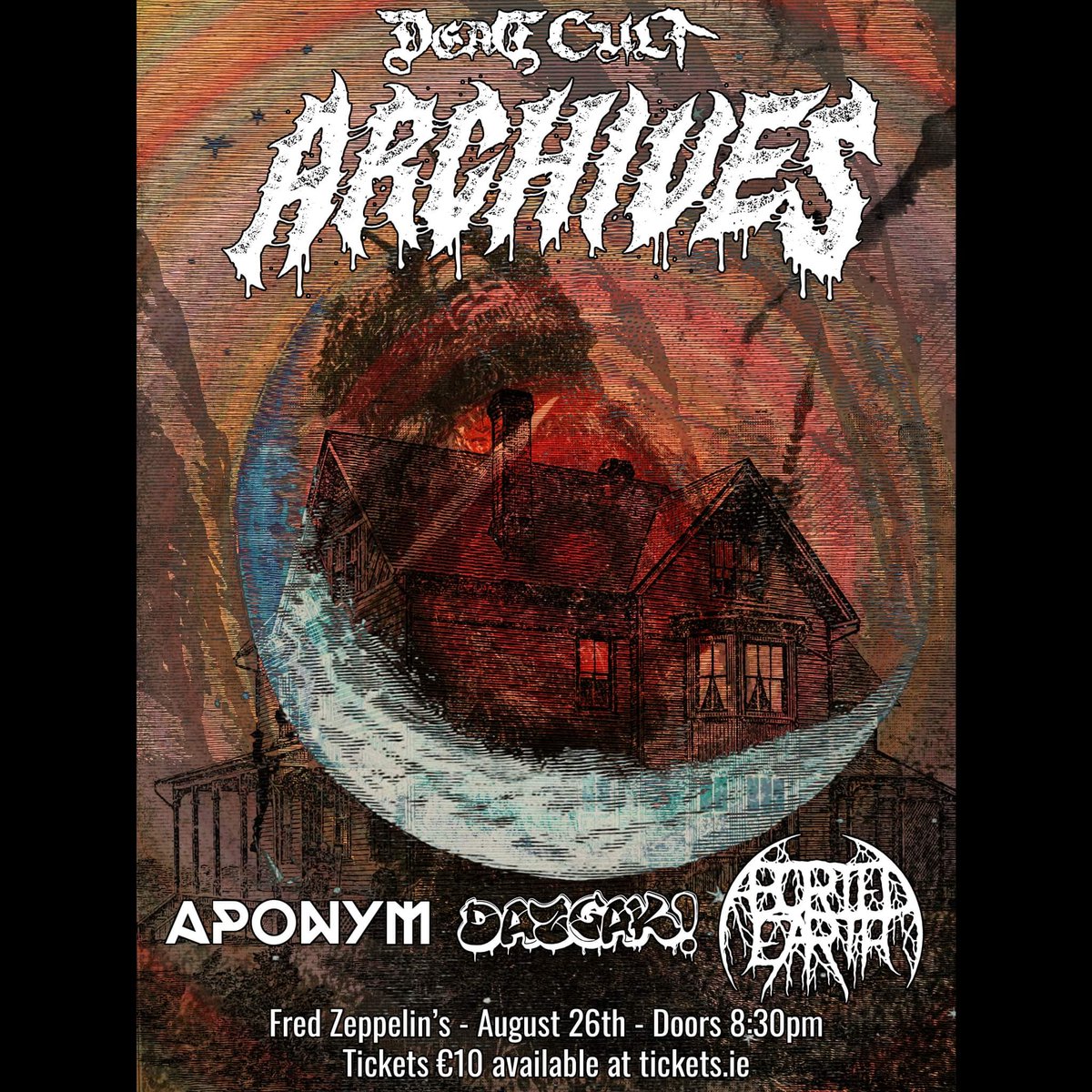 We'll be supporting the mighty <a href="/ArchivesUK/">Archives</a> in Fred Zeppelins on August 26th alongside the handsome Daz Gak and <a href="/AbortedEarth/">Aborted Earth</a>!
Tickets:
secure.tickets.ie/Listing/EventI…