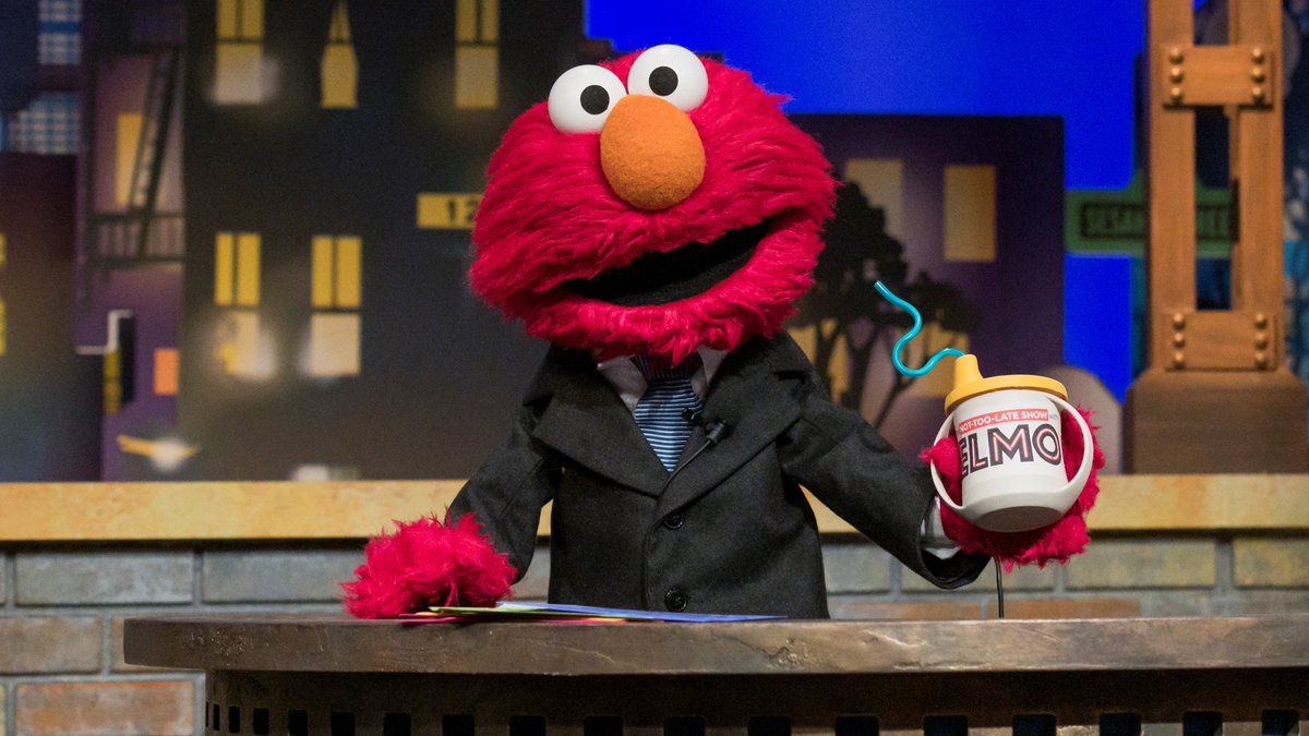 It's not much, but it's honest work for Elmo. #NotTooLateShow