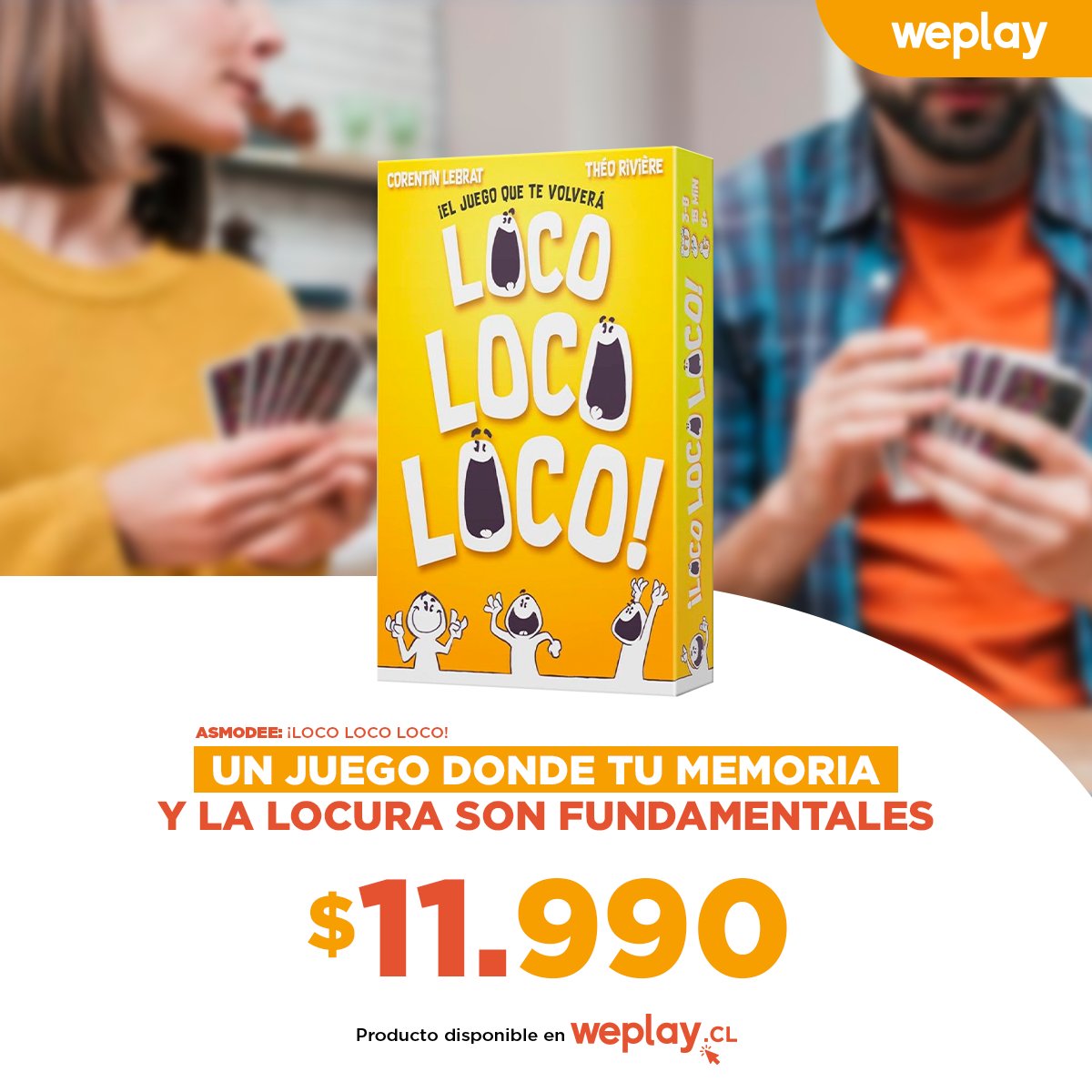 weplaystore_cl's tweet photo. ¡ES VIERNES DE JUEGO DE MESA #PARTYGAME! 😍 Diviértete con #LocoLocoLoco leyendo la tarjeta y haciendo lo que está escrito, procura ganar la partida 💪 Disponible en nuestra tienda online: https://t.co/4yqIBEzL1T y en tiendas físicas #WeplayStore https://t.co/VmRV0quwwM
