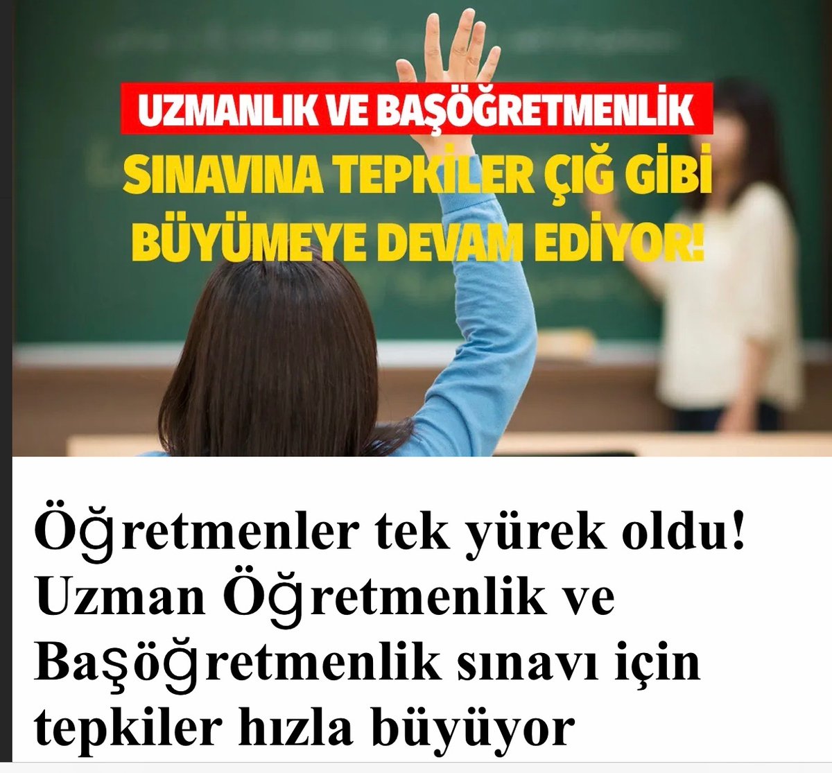 #ogretmenlerdiyorki 
Sesimiz yüreğimiz bir 
Tepkilerimiz ve mücadelemiz devam edecektir. Bir kulak verin 
Öğretmenler ne diyor…
<a href="/tcmeb/">Millî Eğitim Bakanlığı</a> 
<a href="/CNN/">CNN</a> <a href="/FOXTV/">FOX</a>  <a href="/EgitimBirSen/">Eğitim-Bir-Sen</a>