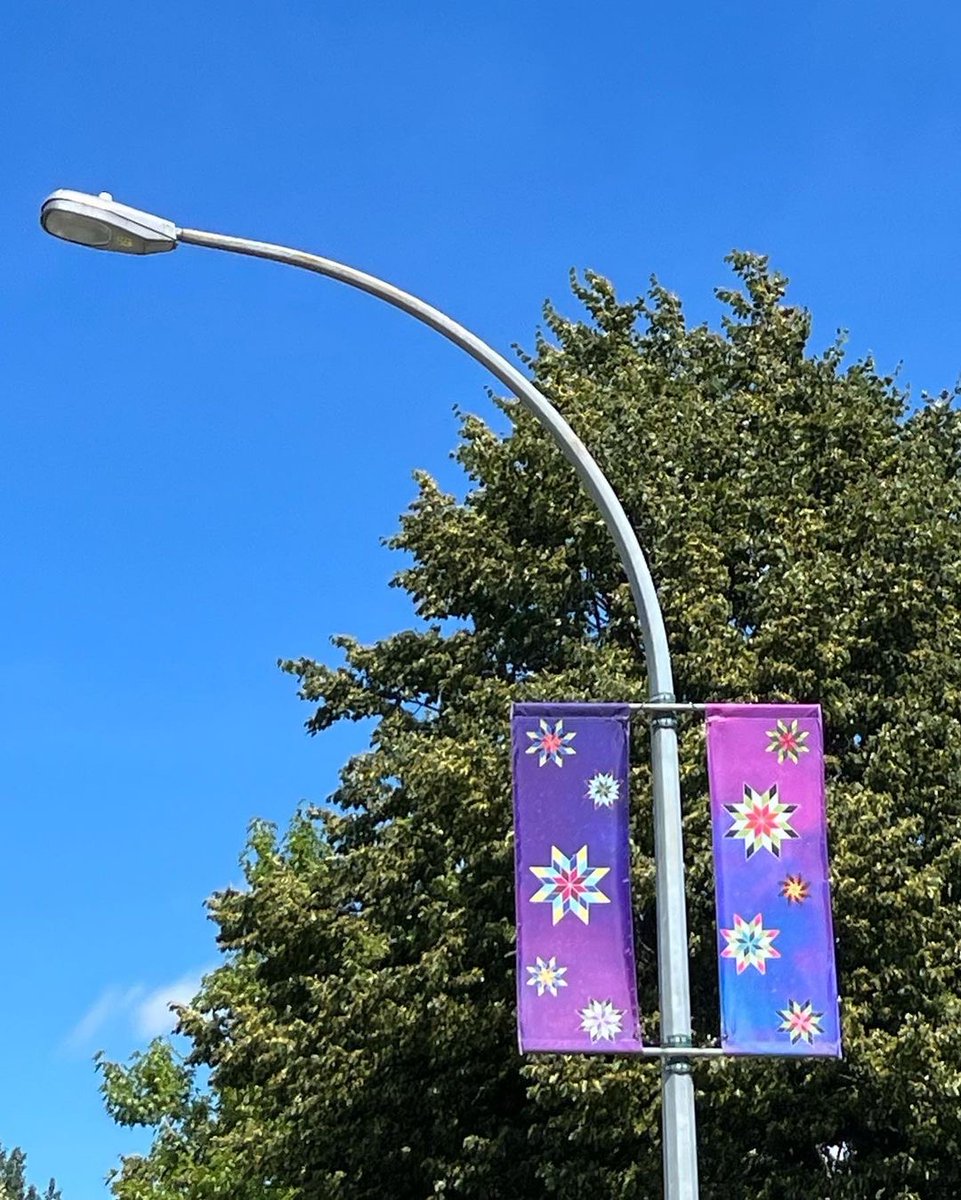 BurrardArts's tweet photo. Can't wait for #MichelleSound's BAF exhibition to open next week? Go see the street banners she recently designed for the City of New Westminster.

Michelle Sound's "Aunties Holding It Together" opens Thursday, Aug 18 from 6-9PM. More at https://t.co/kSf8tiKUdb https://t.co/y3OUErk4rF