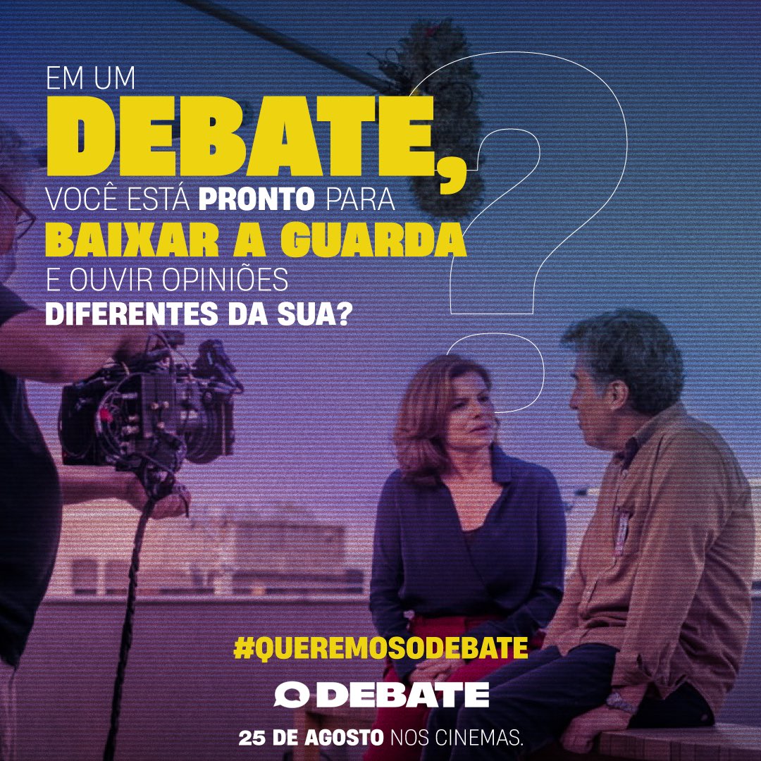 ODebateOFilme's tweet photo. Queremos saber a resposta, e ela precisa ser honesta. Aqui, você tem todo o espaço para falar o que pensa, mas também está disposto a ouvir quem discorda de você? 💬

#ODebateOFilme, dia 25 de agosto nos cinemas.

#AmplieASuaVisão #QueremosODebate
#GirosFilmes #SulAudiovisual https://t.co/HSK68wCJPO
