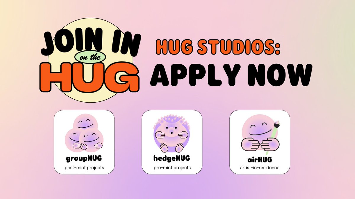 theHUGart's tweet image. 📢APPLICATIONS ARE OPEN

HUG Studios is the only Web3 accelerator made for creators, by creators. 

Read about our three different programs designed to meet you where you're at and take you to the next level👇 

Apply by Aug 22→thehug.xyz/for-creators