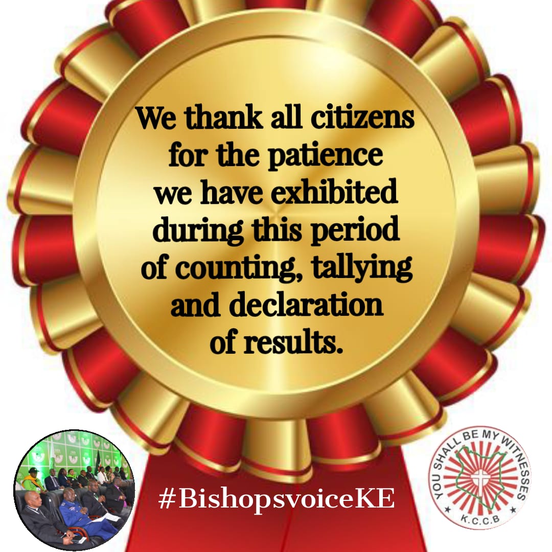 #BishopsvoiceKE Thank you for maintaining peace and pacience @bishopmuheria @CJPDKENYA @AzimioUmoja @KenyaKwanza @IEBCKenya @InteriorKE @FredMatiangi @StateHouseKenya @UhuruKE @elogkenya @USAIDKenya @NCCKKenya @IMLU_org @MediaCouncilK @WilliamsRuto @RailaOdinga @MarthaKarua