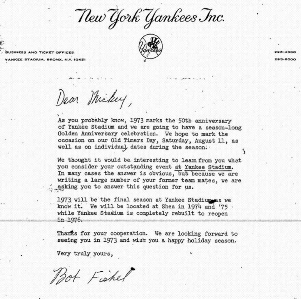 nut_history's tweet photo. The @yankees asked Mickey Mantle to write down an event that stands out to him from his playing days at Yankee Stadium.  He did not disappoint.  Worth the read https://t.co/LTcAhNnYGS