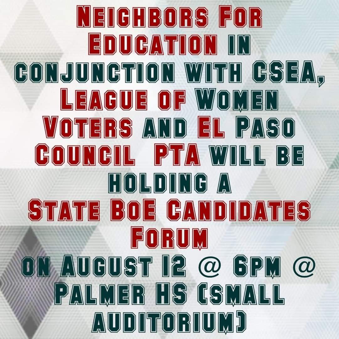 Neighbors for Education co-hosting Candidates' Forum: