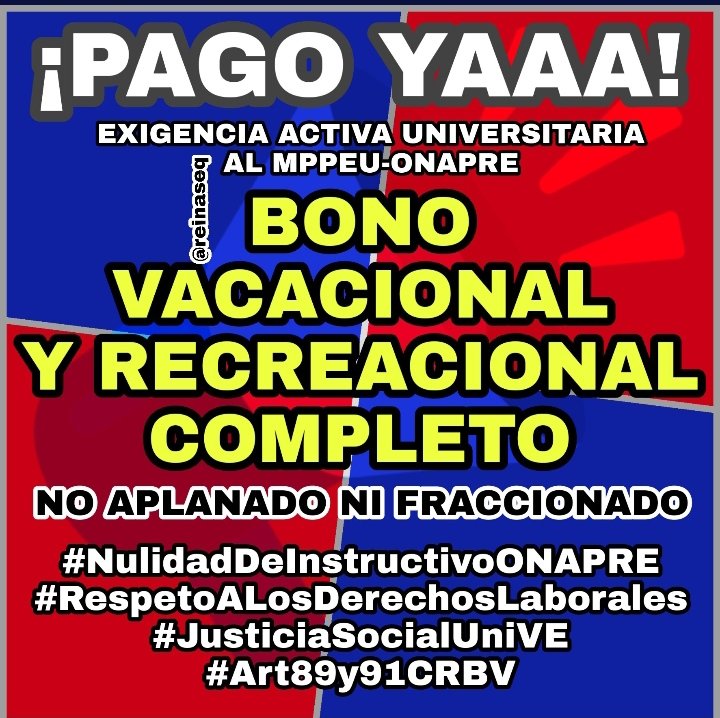 Oswaparicio's tweet photo. Ya es momento de hacer valer nuestros derechos... Ya no podemos seguir aceptando más injusticia en el Gremio Universitario
#RespetoALosDerechosLaborales 
#NulidadDeInstructivoONAPRE
#justiciasocialunive #Atr89y91CRBV
#PagoVacacionalCompleto 
#PagoDelBonoVacacionalYRecreacionalYa https://t.co/BUWFlzJfYU