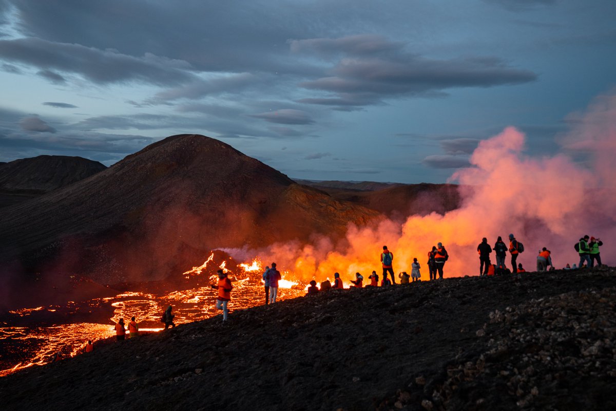 I've seen light change more times than I can count... brilliant sunsets, a solar eclipse, and even the Northern Lights dancing over surf in Iceland. 
Nothing rivals the sight of an active volcano glowing as the sun fades. 
Shot on Assignment for: <a href="/NatGeo/">National Geographic</a>