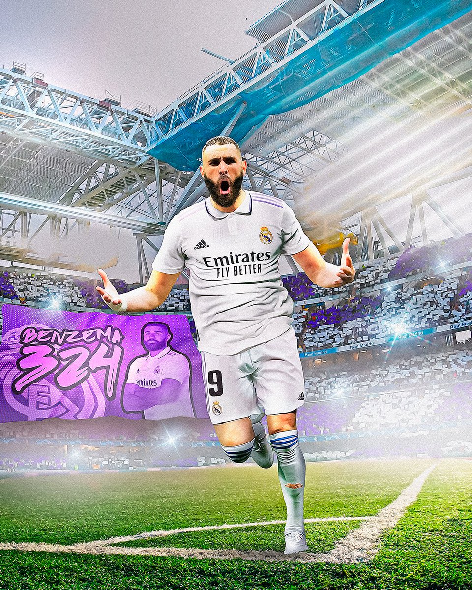 realmadrid's tweet photo. ✨ @Benzema ✨
¡3️⃣2️⃣4️⃣ GOLES!
¡Segundo máximo goleador en nuestra historia en solitario!
#RealFootball https://t.co/esdy3Ej358