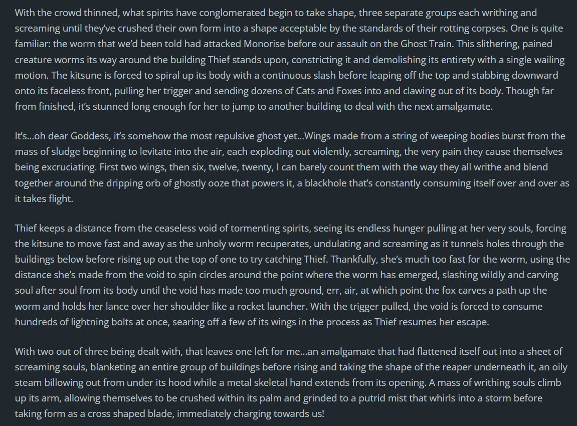 WinAndNowa's tweet photo. with Ascension's conclusion, we figure we should prop up some examples of our writing here! from Transformation, to Combat, to Emotions, to Horror, we've gotcha covered!! 0u < https://t.co/U2F1F73UXL