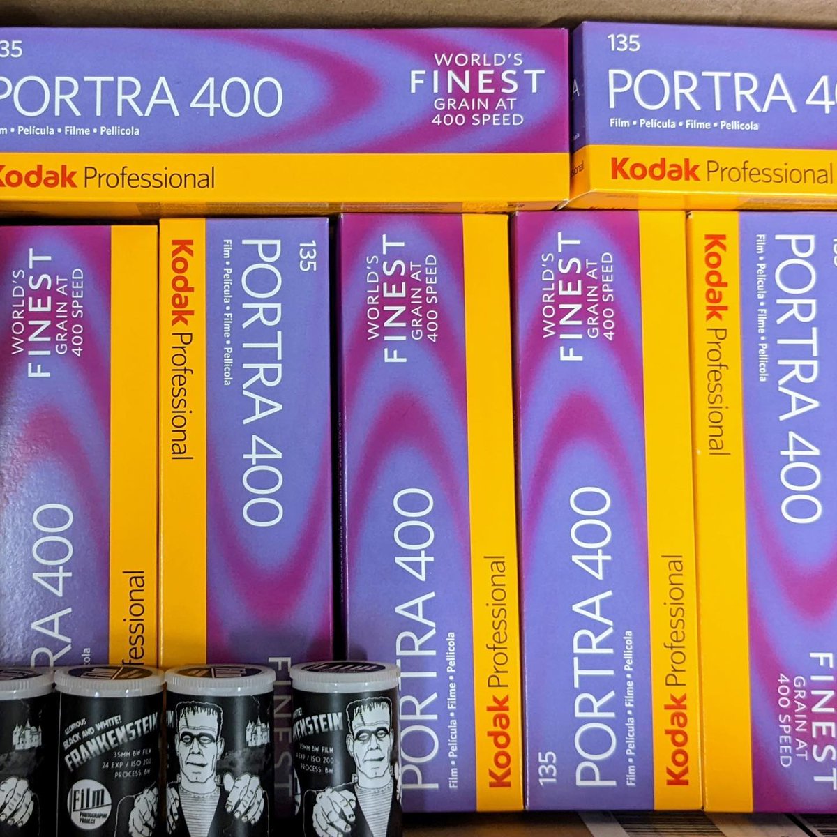 ThePhotoCenter's tweet photo. We just received a fresh shipment of Portra 400!!! 🎉

Don't forget Frankenstein's always lurking in the corner 👻

#film #filmphotography #35mmfilm #porta400 #porta400film #thephotocenter #realcamerastore #realcamerastorenj https://t.co/l7R2GLQymG