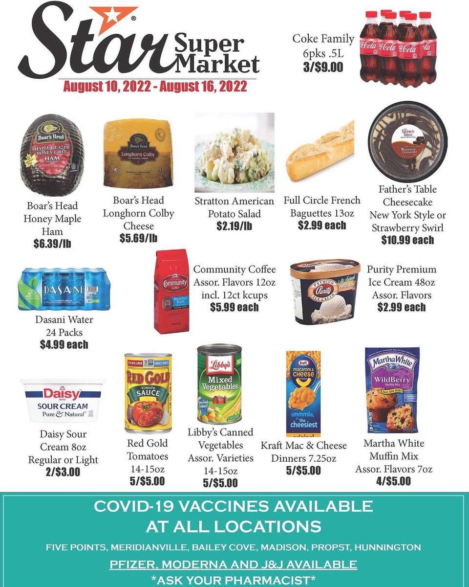 StarSuperMarket's tweet photo. Fill your buggy with all kinds of deals this week 🛒🌟🥩🍺🍷

#starmarket #shoplocal #huntsville #meridianville https://t.co/xmdMxpiElM