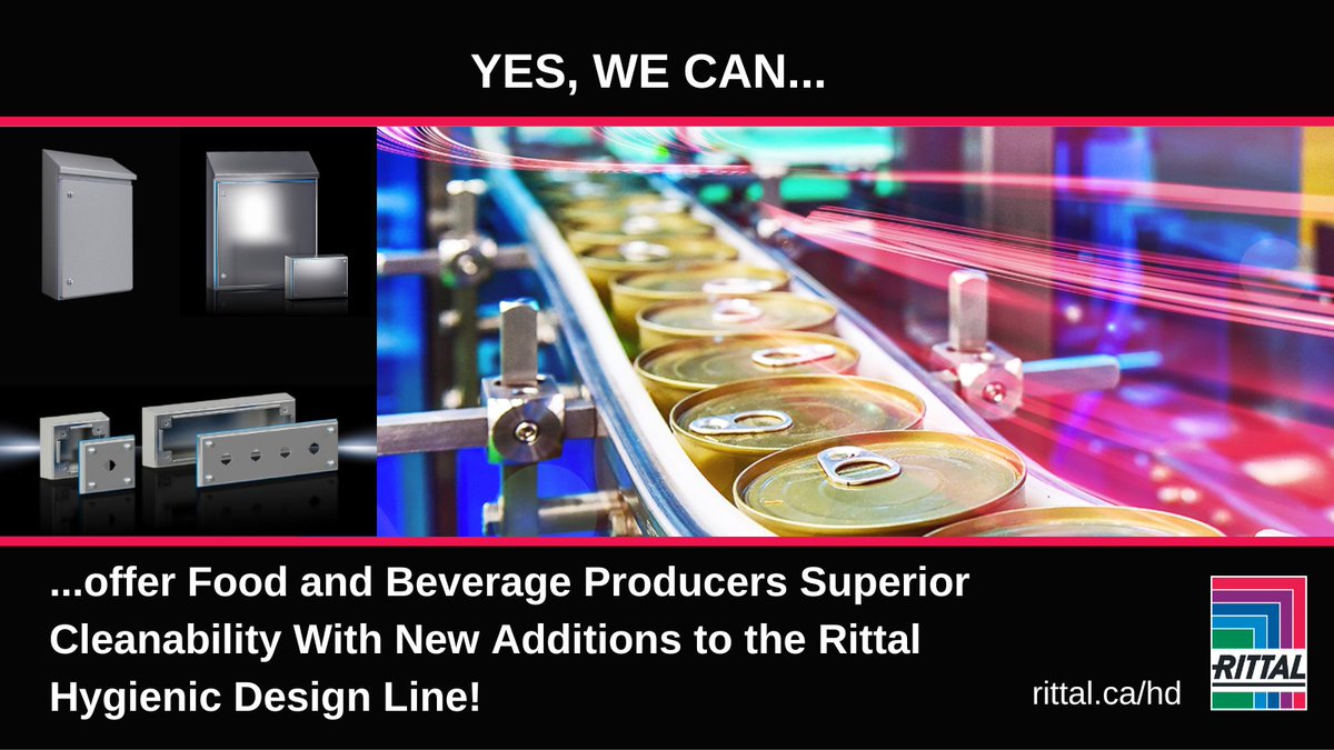 RittalCanada's tweet photo. YES WE CAN...offer Superior Cleanability with new additions to our Hygienic Design Line! Read more...  
https://t.co/nrSHZPJncS
#HD #hygienicdesign #foodandbeverage #cleanability #hygiene https://t.co/3gRIqn6oKZ