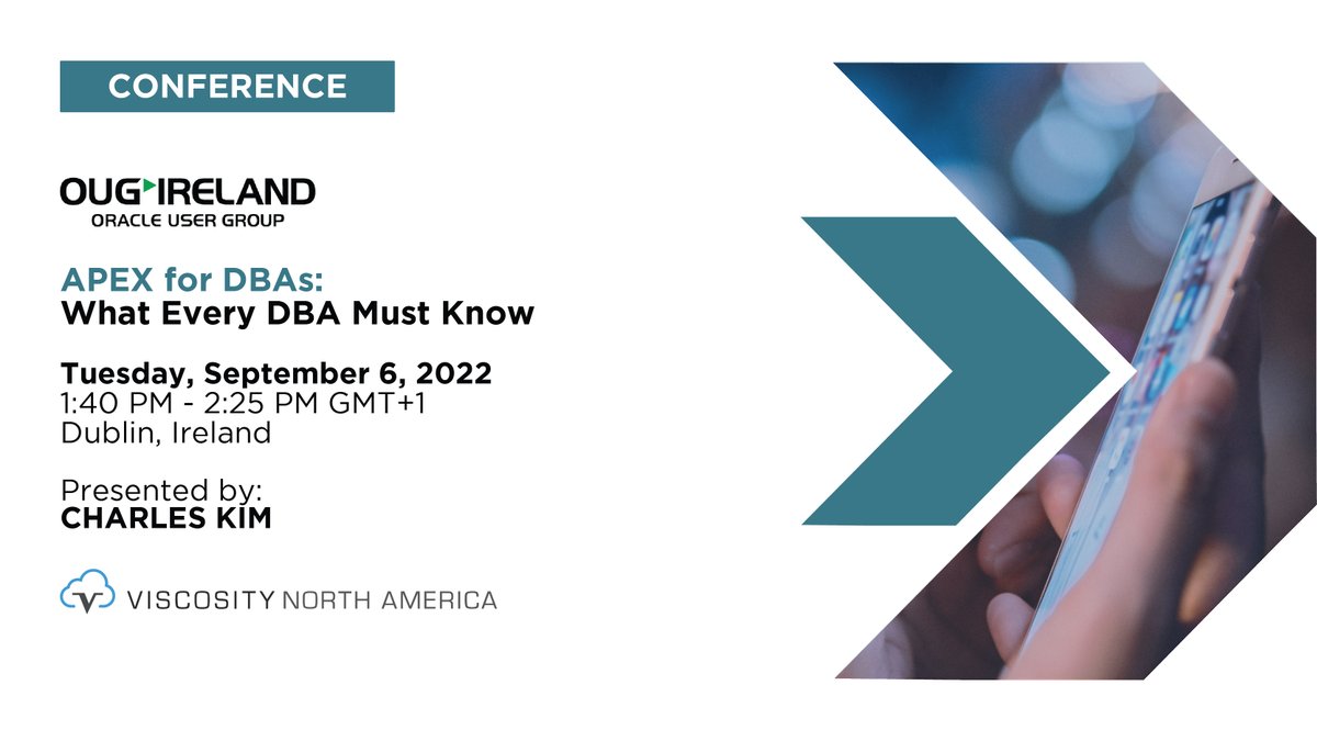 OraPubInc's tweet photo. Join us at #OUGIreland with the @UKOUG!
@racdba, Oracle ACE Director, and CEO & Co-Founder of @ViscosityNA, will present "APEX for DBAs: What Every DBA Must Know."
Sept 6 | 1:40-2:25 PM IST
Register here: https://t.co/ltsR8bncFt
#UKOUG #vna22 #orcleAPEX https://t.co/ufX1zEOhev