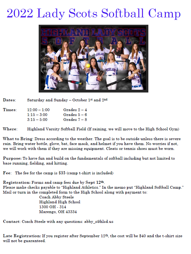 Highland Softball tweet media