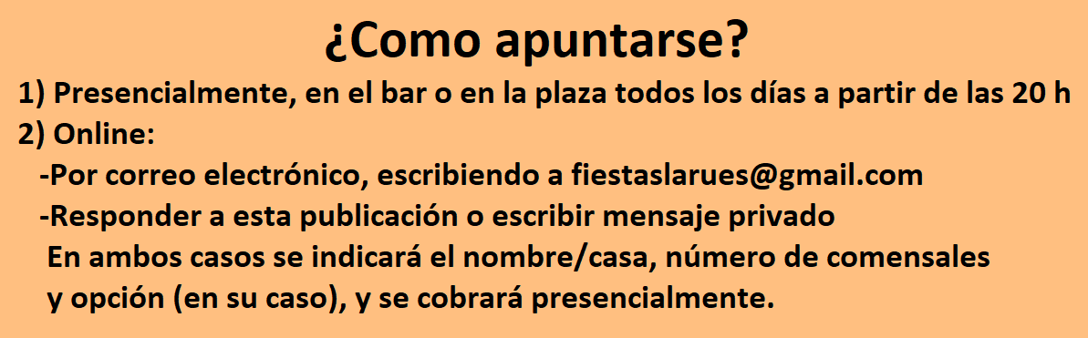 Larues_'s tweet photo. ‼️⚠️ INFORMACIÓN IMPORTANTE SOBRE LA COMIDA DEL DOMINGO 21:

Detalles sobre cómo apuntarse (IMPRESCINDIBLE ANTES DEL 15 DE AGOSTO) y sobre los menús (también hay menú vegetariano y opciones para alérgenos): https://t.co/77HLsjPWfH