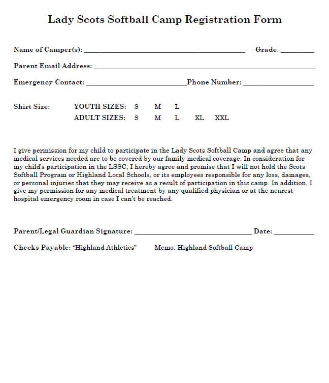 Excited to host the first Lady Scots Softball Camp October 1st and 2nd for students entering grades 2nd-8th. See flyer below for details. #continuingtobuild #futurescots <a href="/HLSD_AD/">Highland AD</a>