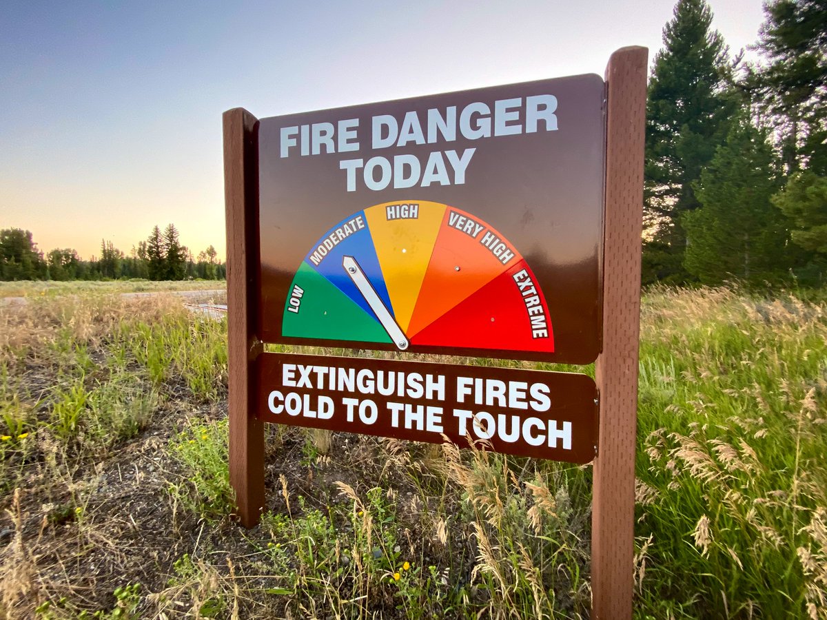 Teton Interagency Fire managers have adjusted the fire danger rating to moderate for Grand Teton NP, Bridger-Teton NF, & National Elk Refuge following recent rainfall & cooler temps. This doesn't mean people should let their guard down regarding fire risk. go.nps.gov/pnp6bk