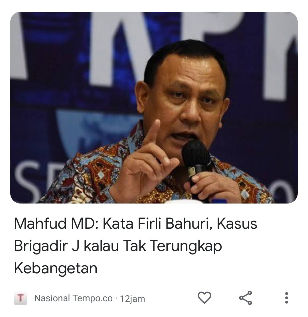 Kata pak Mahfud <a href="/mohmahfudmd/">Mahfud MD</a> :
Kasus Formula E kalau tak terungkap kebangetan