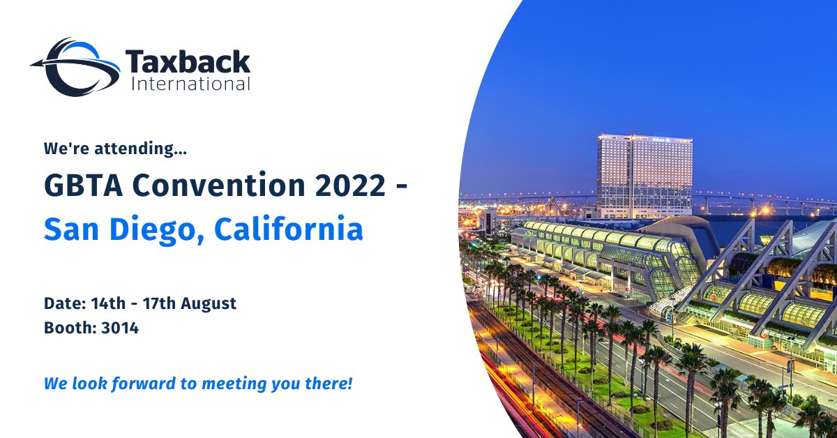 FintuaGlobal's tweet photo. Not long to go until kick-off for GBTA Convention 2022 in San Diego, California.

Our experts, @HealyJoeman &amp; @MarcMeinersen will be in attendance. Drop by booth #3014 to discuss how we can help your company to maximise your VAT reclaim potential!

#GBTA2022 https://t.co/yKyzjHuzHb