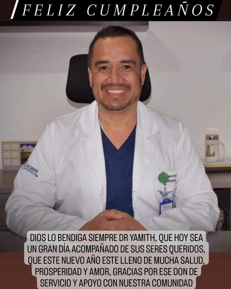 Hoy deseo un Feliz Cumpleaños a nuestro gran amigo el Dr. <a href="/YamitNoeHurtado/">Yamit Noe Hurtado</a>. Dios lo Bendiga y que cumpla muchos más.

#FelizCumpleaños.