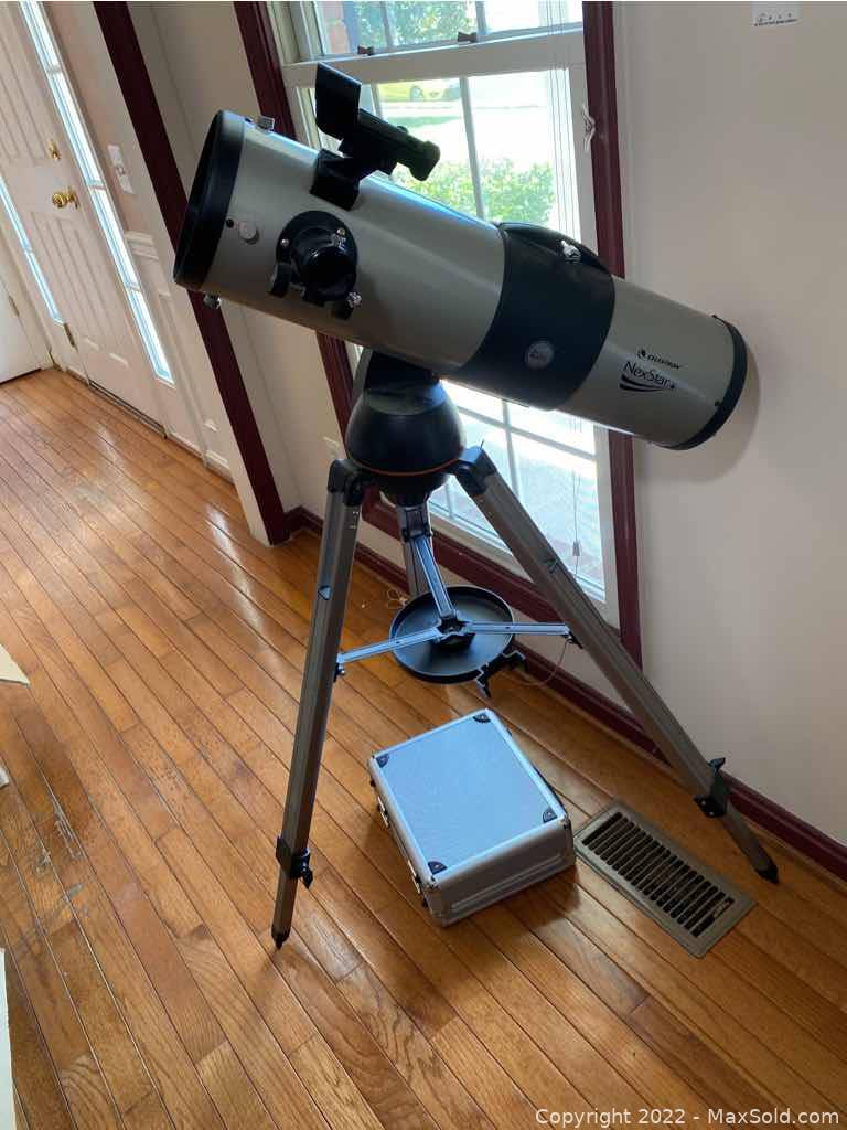 MaxSoldAuctions's tweet photo. Get In On The Auction with this Celestron NexStar Telescope🔭
In Collaboration with Dexterous Organizing @b_dexterous 
This auction will End Today at 8:00pm EST!
To view this piece click here: https://t.co/Qr6dfhJ7yE
Can't wait to see your #MaxsoldInterestingFind ! https://t.co/gfgZOH117d