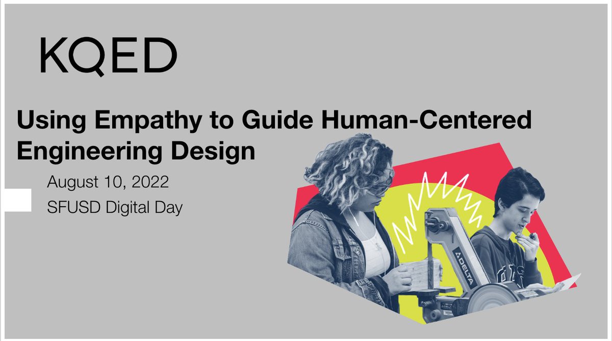 Building engineers? @valerioKQED shares how to Use Empathy to Guide Human Centered Engineering <a href="/kqededspace/">KQED Education</a> #ddd22; #WeAreSFUSD #collaboration #assessmentforlearning #inquiry <a href="/KQEDedspace/">KQED Education</a>