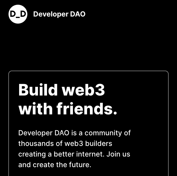 TechTreeHQ's tweet photo. Happy to finally join this amazing community of builders  @developer_dao👾 https://t.co/kcp94p7G4I