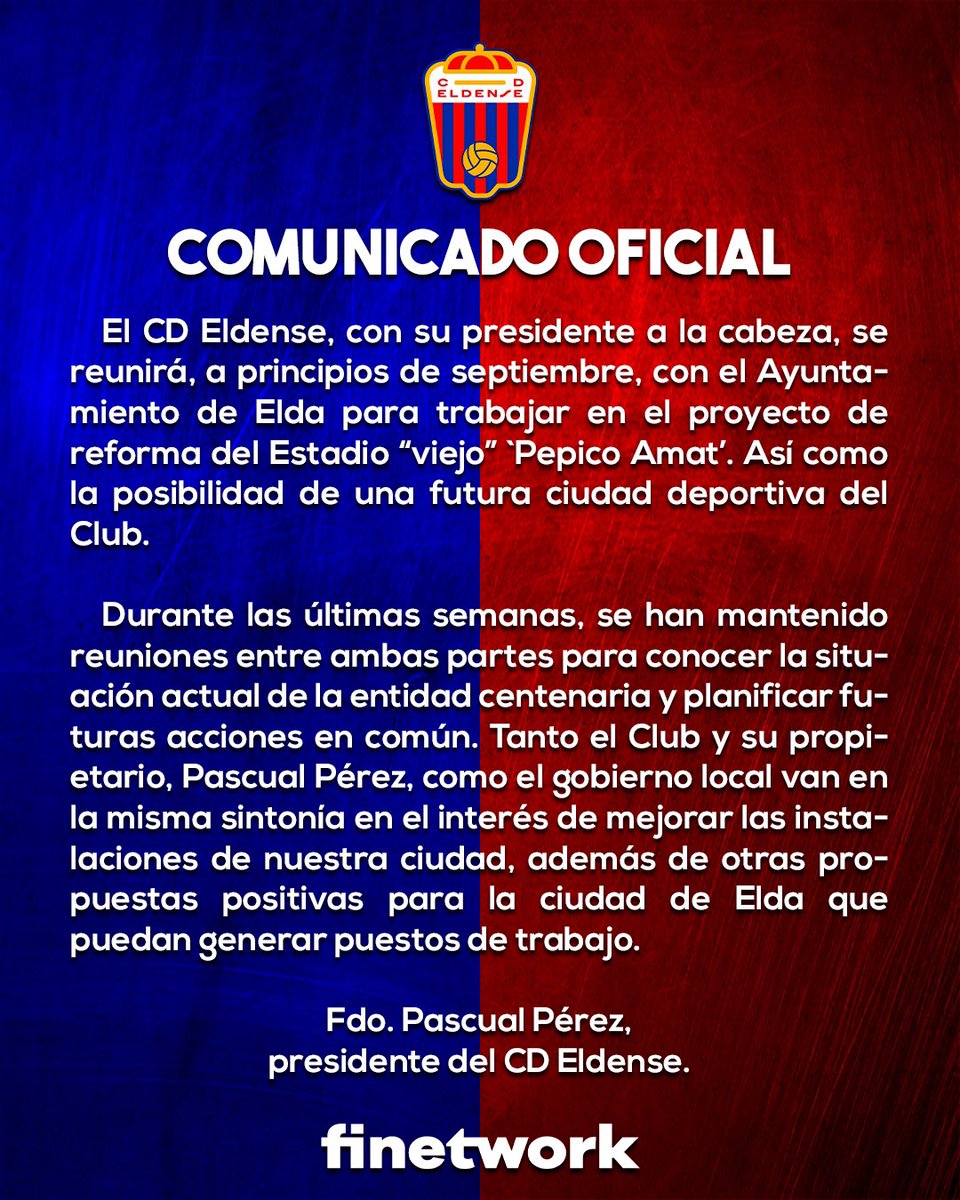 CD_Eldense's tweet photo. 📄 𝗖𝗼𝗺𝘂𝗻𝗶𝗰𝗮𝗱𝗼 𝗼𝗳𝗶𝗰𝗶𝗮𝗹

📲 https://t.co/PvnI9o2Vja

#AupaDeportivo 💙❤️ https://t.co/I9SPhNWgHe