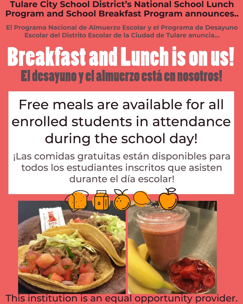 TCSDnutrition's tweet image. School starts August 11th and free meals are back for all enrolled students in attendance!
#tcsdnutrition #tcsdmenus