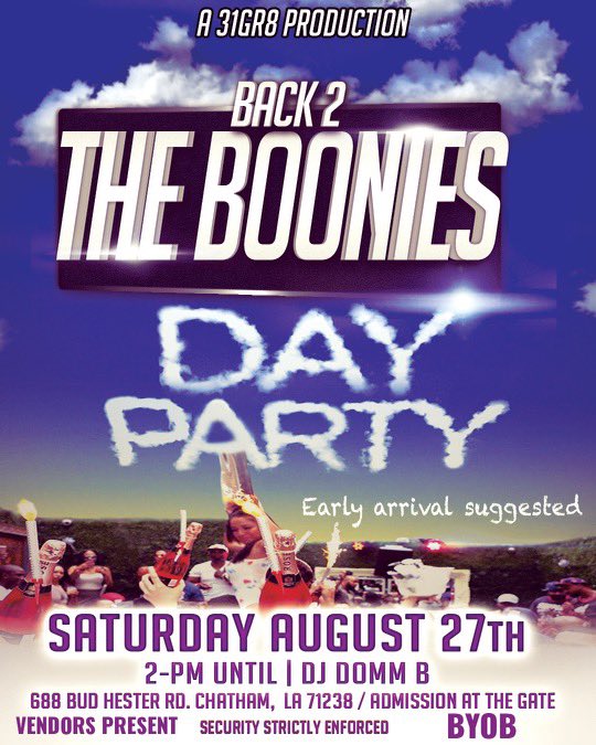 31Gr8's tweet photo. We are 2 1/2 weeks away from the biggest back to school day party of the semester!
Vendors 🍗
Clouds 💨
Drank 🥃
Music 💿
Good Vibes 🫱🏽🫲🏾
Giveaways ⛽️
NO BULLSHIT & NO DRAMA ❌🙅🏽♂️
#318vsEverybody
#LaTech26 🐶
#GramFam26 🐯
#ULM26 🦅
#NSU26 😈 https://t.co/ty4aBMnZaG