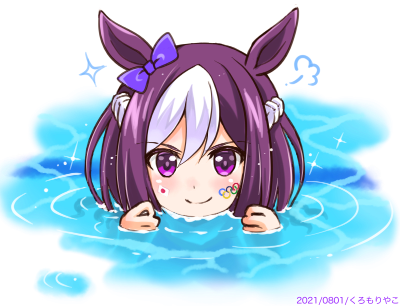 special week (umamusume) 1girl animal ears horse ears solo purple eyes smile white hair  illustration images