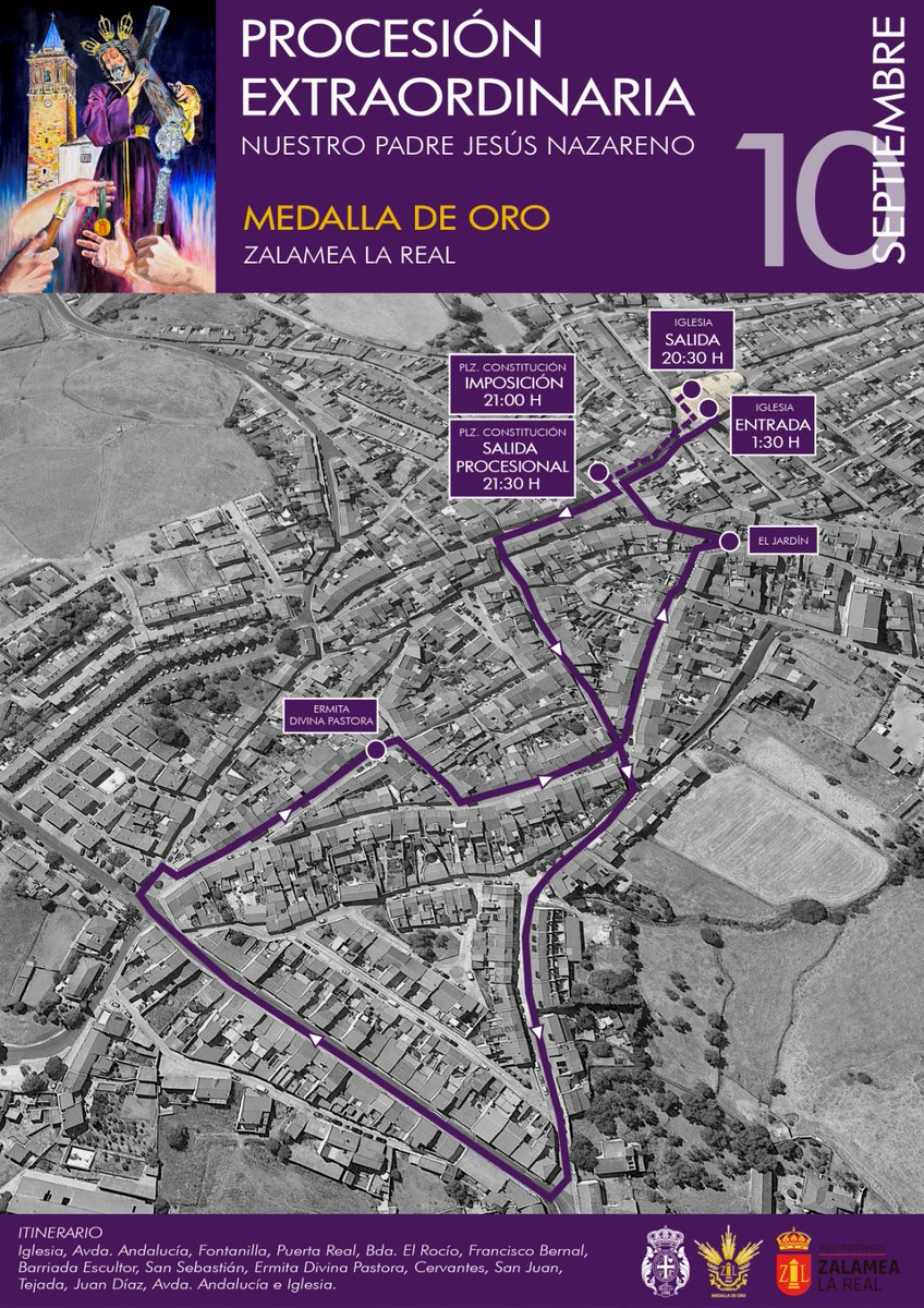 RealHPenitencia's tweet photo. IMPOSICIÓN DE LA MEDALLA DE ORO| A falta de un mes para lo que será un día grande para nuestra Hermandad y por ende de nuestro pueblo, vamos a cambiar temporalmente nuestra imagen corporativa, de las redes sociales, al igual que ponemos en vuestro conocimiento el recorrido que https://t.co/Kk2z31srJJ