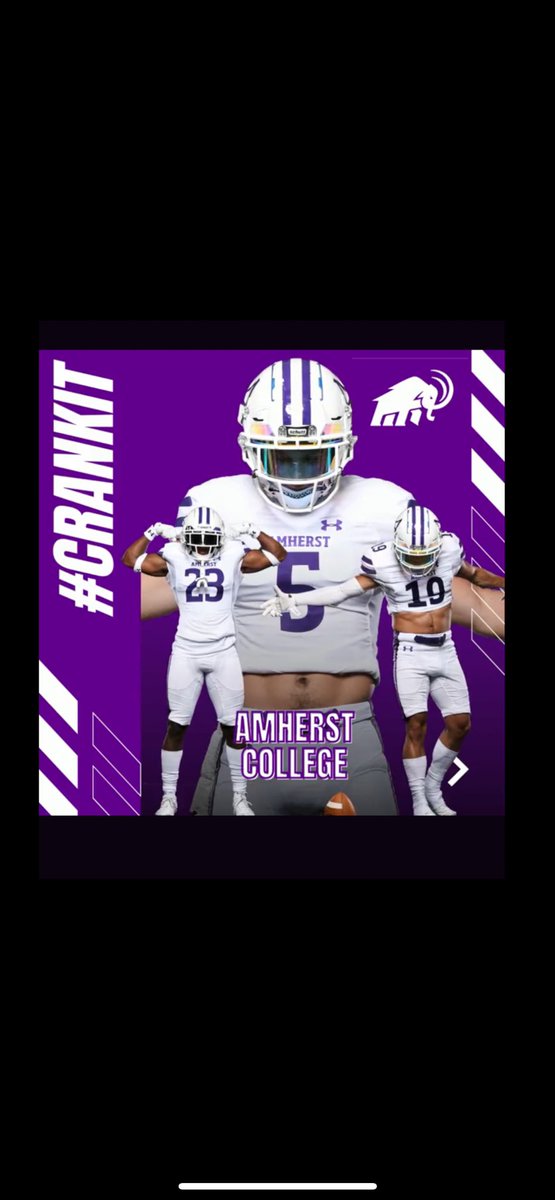 Achaia (@the_real_achaia) on Twitter photo I am incredibly proud to announce that I have received my first offer to play at the next level, from the amazingly prestigious Amherst College! Go Mammoths! #AGTG
@KenMaxwelljr <a href="/AmherstMammoths/">Amherst College Athletics</a> <a href="/Helton_FBCoach/">Brian Helton</a> <a href="/henkelr5/">Ryan Henkel</a> <a href="/ScorpFootball/">Satellite Football</a> <a href="/321preps/">FLORIDA TODAY preps</a> I am incredibly proud to announce that I have received my first offer to play at the next level, from the amazingly prestigious Amherst College! Go Mammoths! #AGTG
@KenMaxwelljr <a href="/AmherstMammoths/">Amherst College Athletics</a> <a href="/Helton_FBCoach/">Brian Helton</a> <a href="/henkelr5/">Ryan Henkel</a> <a href="/ScorpFootball/">Satellite Football</a> <a href="/321preps/">FLORIDA TODAY preps</a>