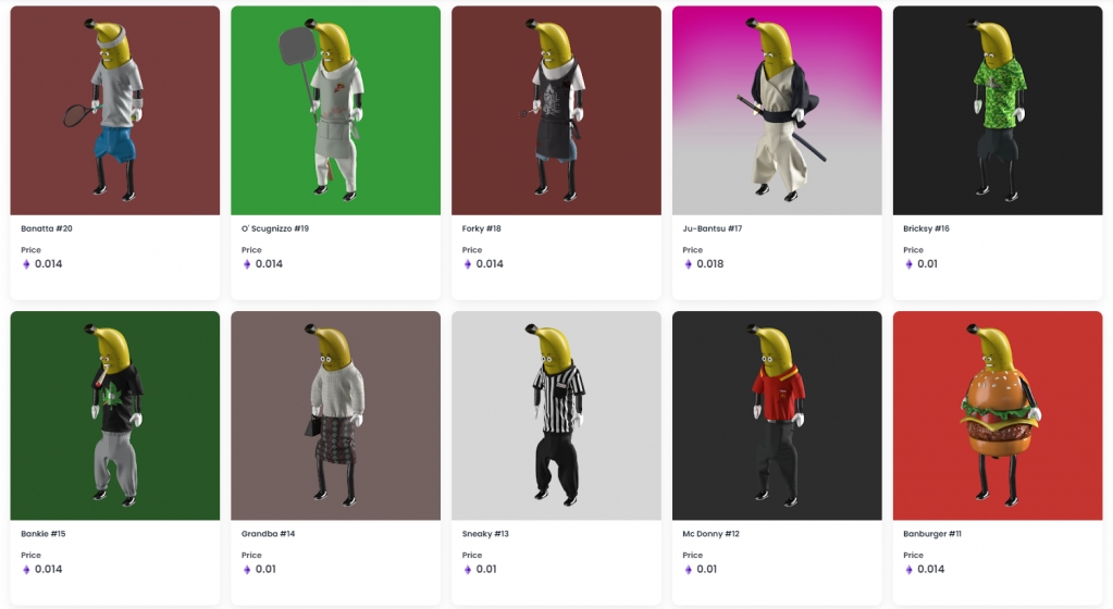 TrilemmaOpensea's tweet photo. The Banana Corps Family grows! New Bananas is waiting for you! 🍌🍌🍌

Check out our collection only on @opensea
  
#NFTs #OpenSeaNFT #NFT #NFTCommunity #NFTartists #CLO3D #Fusion360 @autodesk
 https://t.co/bZa9H2e8xW https://t.co/JSq9n6CHSb