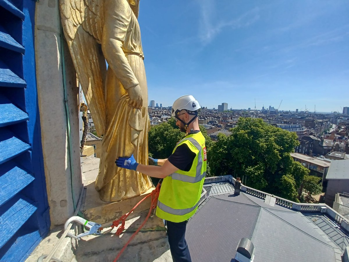 Today I climbed around 120ft from ground level to inspect the ongoing and fantastic works being carried out by Sally Strachey to the 19th century clock tower at <a href="/StMaryleboneCL/">Marylebone History</a> <a href="/WeAreMcAlpine/">Sir Robert McAlpine</a>