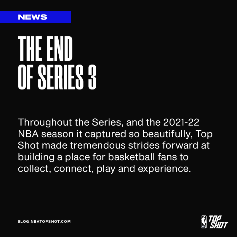 NBATopShot's tweet photo. Series 3 is officially closed. 

👉 Team Checklists.
👉 Community growth.
👉 A time to reflect.

Here's all you need to know, directly from @Jayne. ⤵️
