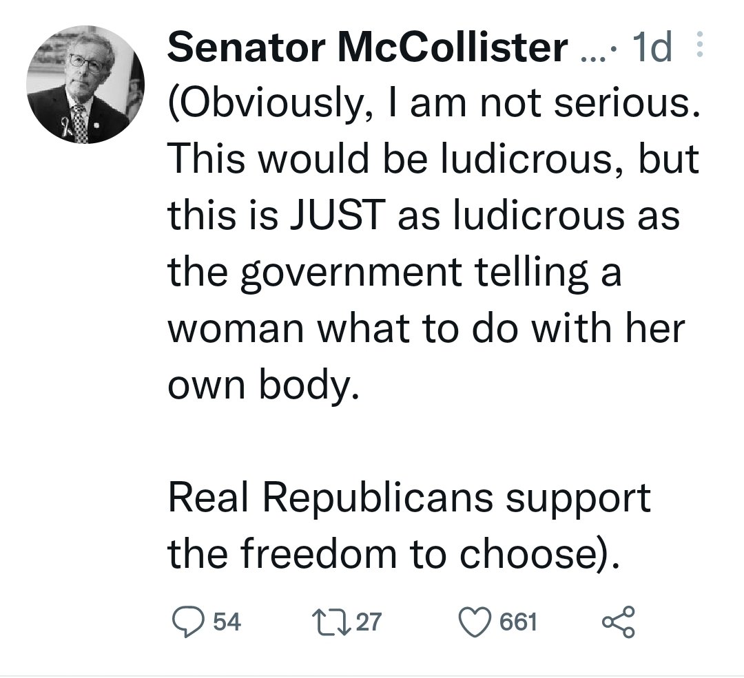 This GOP state Senator is saying what many women have been saying, and the courage to tweet it. Good for him.