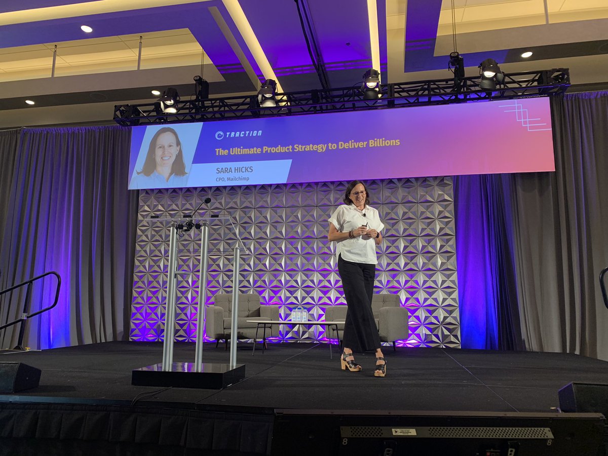 Stephanie Waxman (@stephaniewaxman) on Twitter photo Now rocking the #TractionConf stage is <a href="/saralouhicks/">Sara Hicks</a> CPO of <a href="/Mailchimp/">Intuit Mailchimp</a> Amazing lessons about building strategy - these tips apply way beyond product. Now rocking the #TractionConf stage is <a href="/saralouhicks/">Sara Hicks</a> CPO of <a href="/Mailchimp/">Intuit Mailchimp</a> Amazing lessons about building strategy - these tips apply way beyond product.