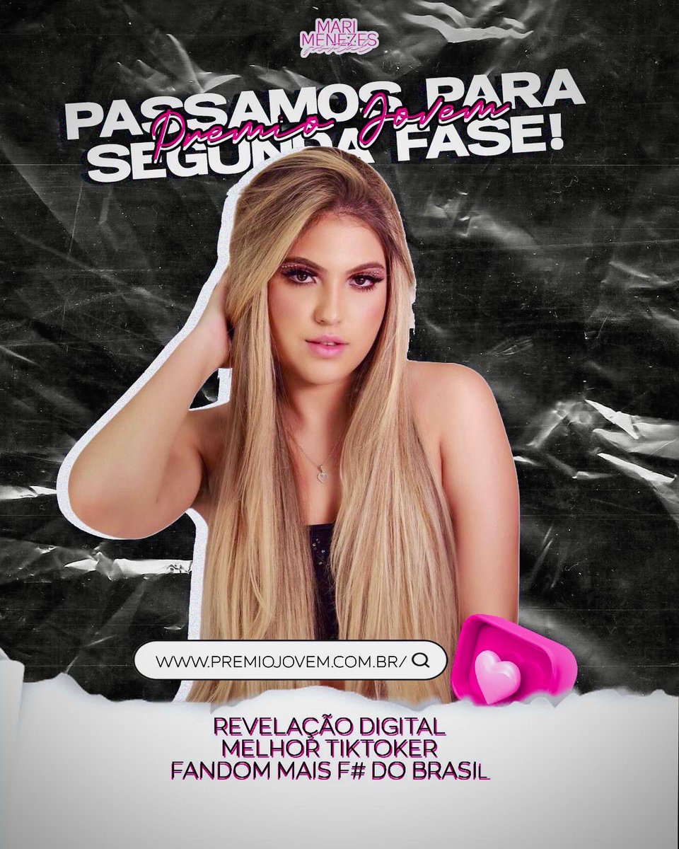 marimportal's tweet photo. A @marimenezesofc está concorrendo para o Prêmio Jovem nas categorias: Revelação Digital, Melhor Tiktoker e Fandom mais f# do Brasil! Já começaram a votar? Vamos entregar o primeiro prêmio dela, ela merece demais! 💖 https://t.co/6g30YGPwaX