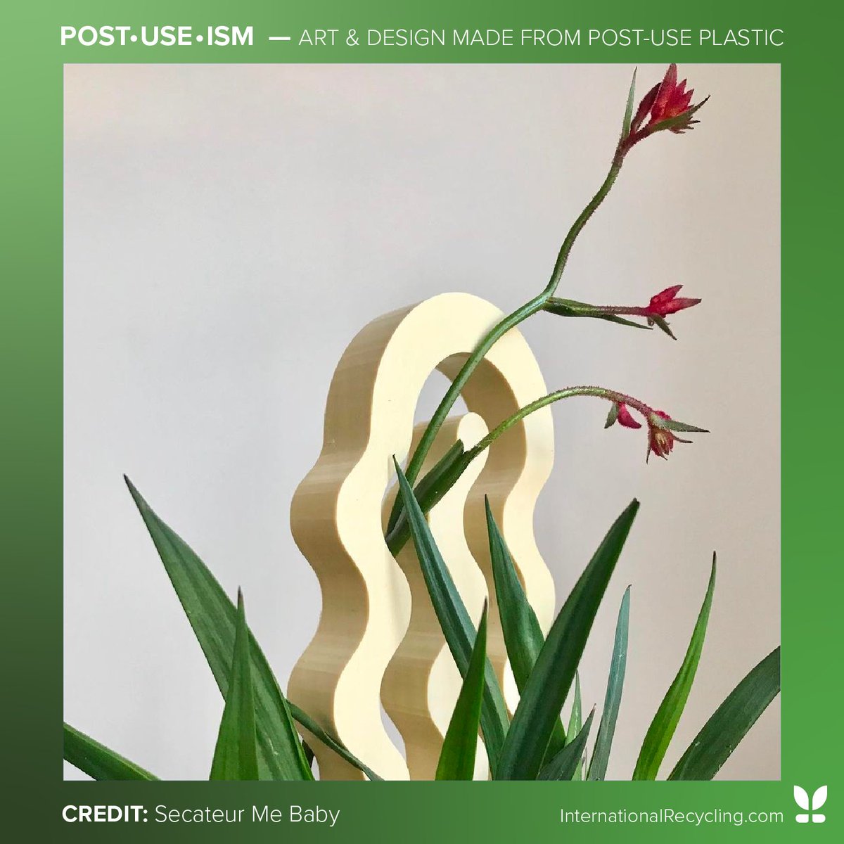 group_recycling's tweet photo. This #PostUseIsm highlight is the Australian brand Secateur Me Baby using post-use plastic to prop-up nature instead of dragging it down. Their stunning sculptural plant stakes are made from 100% recycled plastic! 

#rPET #upcycled #recycledplastic #recycledart #ecodesign https://t.co/pEfFqFelaP