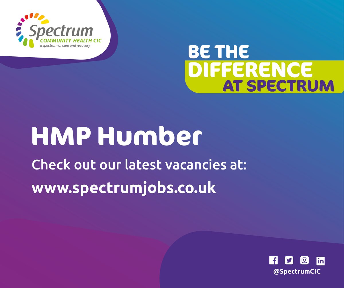 SpectrumCIC's tweet photo. Do you want to be the difference in prison #Healthcare?

Why not join our team at HMP #Humber - we're currently recruiting for a number of positions! 👨‍⚕️

For #vacancy posts, take a look here 👉 https://t.co/Ok3O4DPmXE

 #NHSJobs #Vacancies #JobHunt #GP #Nurses #PrisonHealthcare https://t.co/L0j6cCCkXE