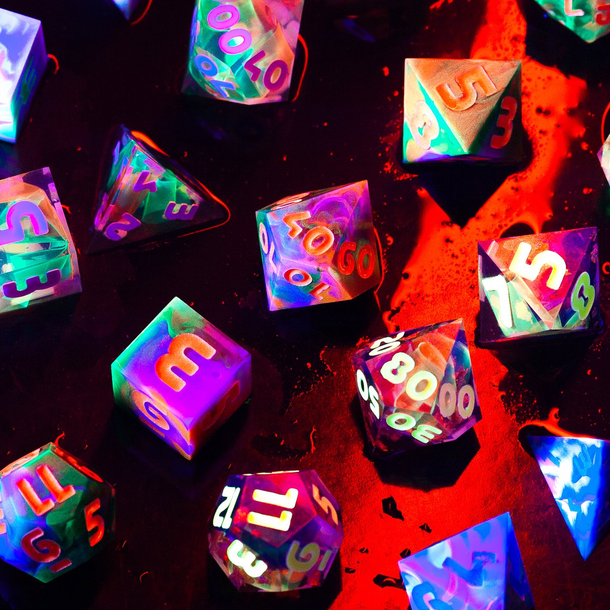 wildearthdice's tweet photo. THE CYBERPUNK COLLECTION OFFICIALLY LIVE🥳

https://t.co/xnGDUSqWHQ
Let's smash this. The neon party starts now.

Retweets much appreciated🙏

#dice #DnD #handmadedice #Kickstarter #ttrpg #dungeonsanddragons https://t.co/u1MkqdReoc